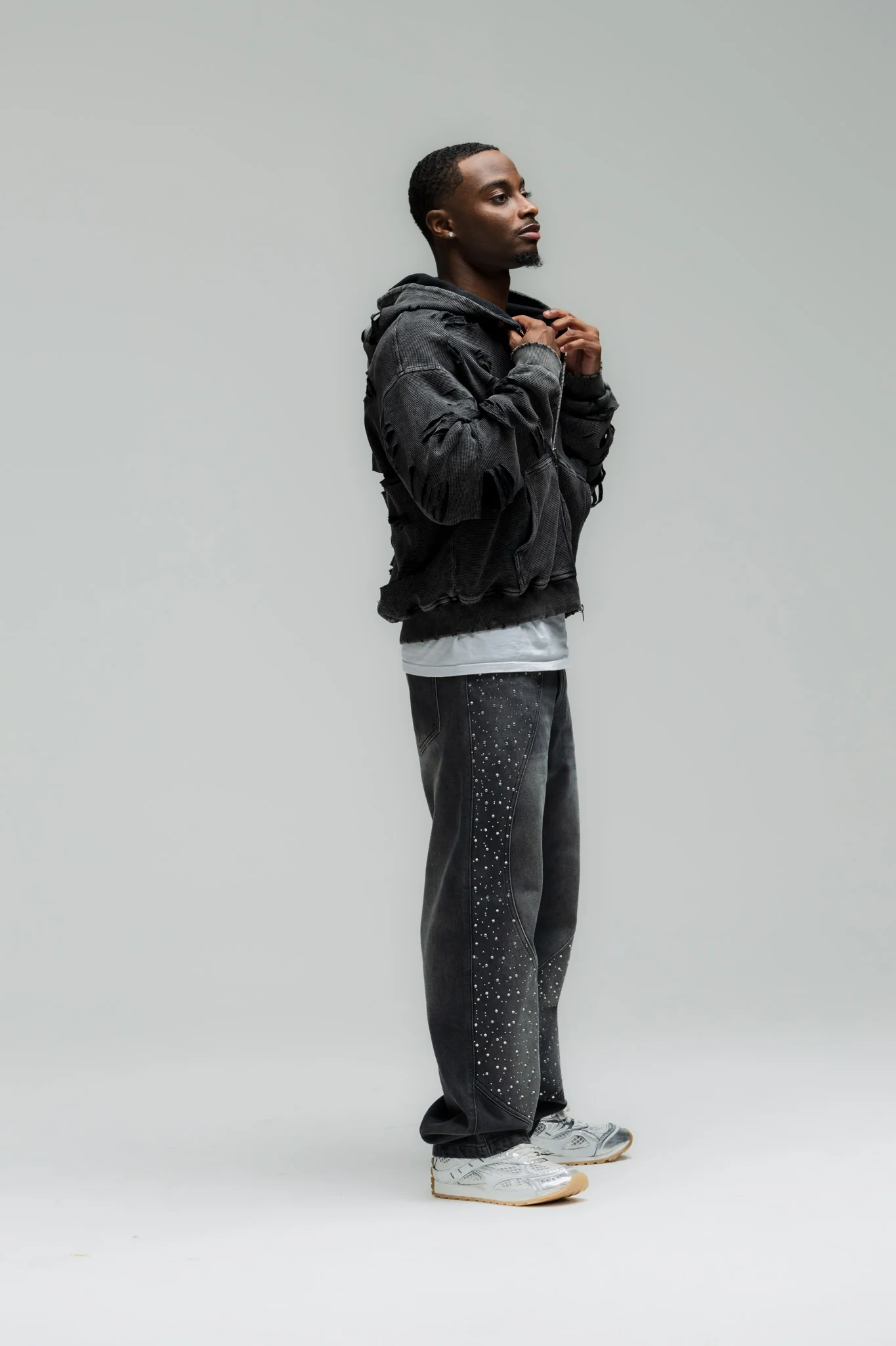 Black Rhinestone Denim - Image 4