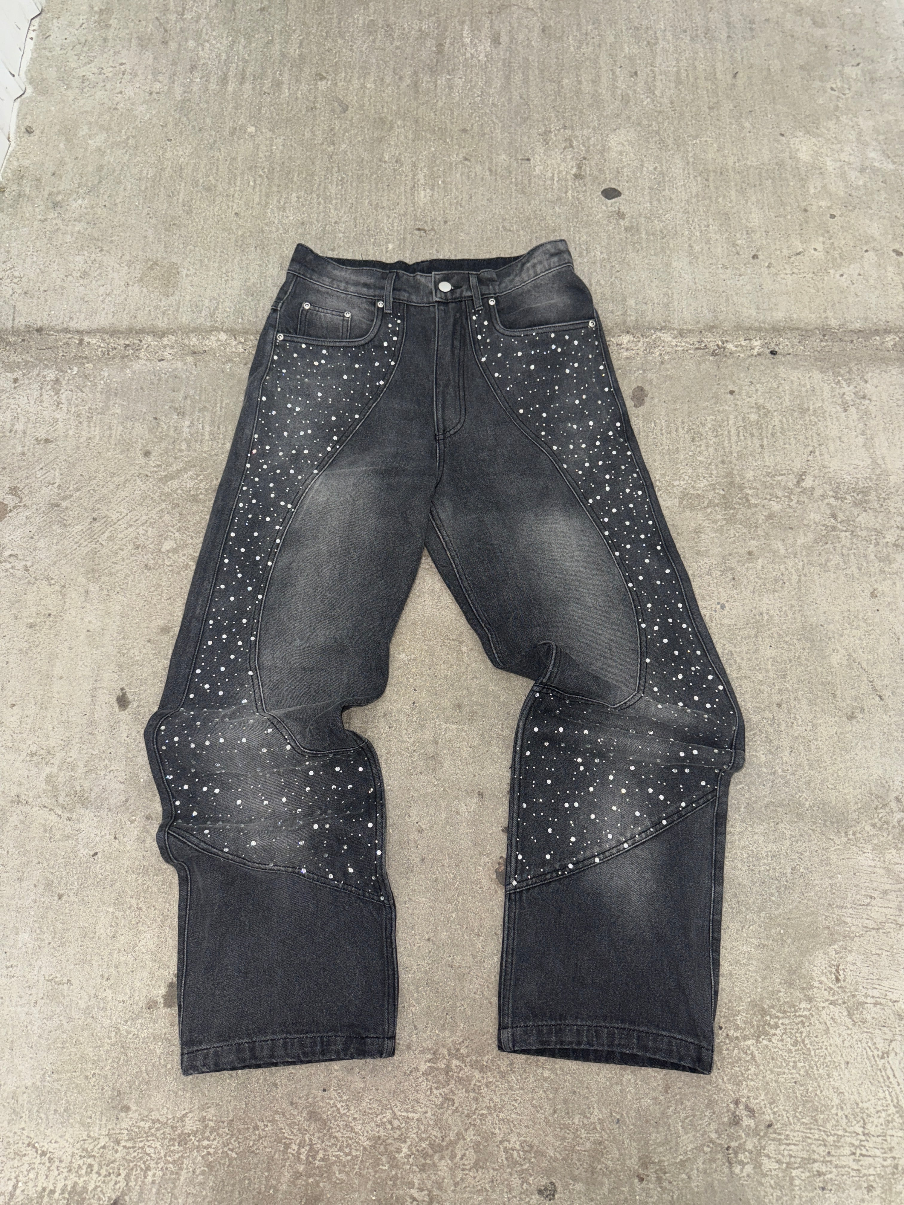 Black Rhinestone Denim - Image 5