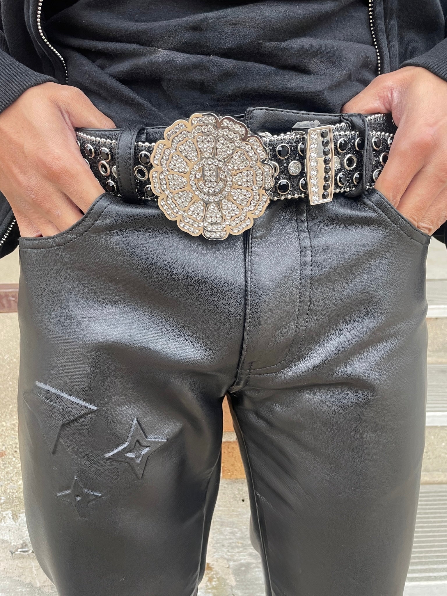 Black Euphoric Rhinestone Belt - Image 4