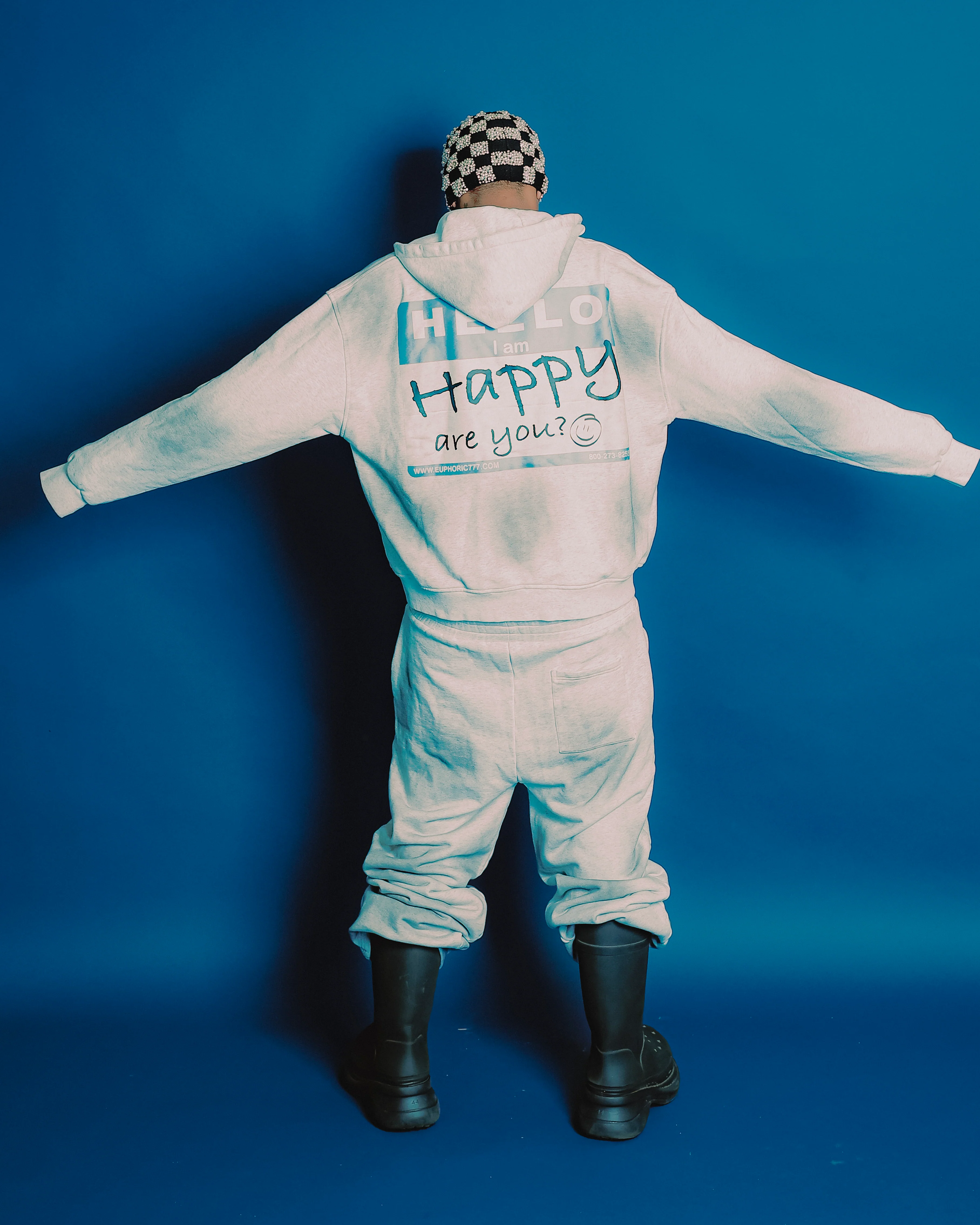 Gray 'I am Happy' Sweatpants - Image 3
